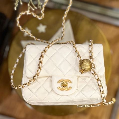 chanel pearl white bag